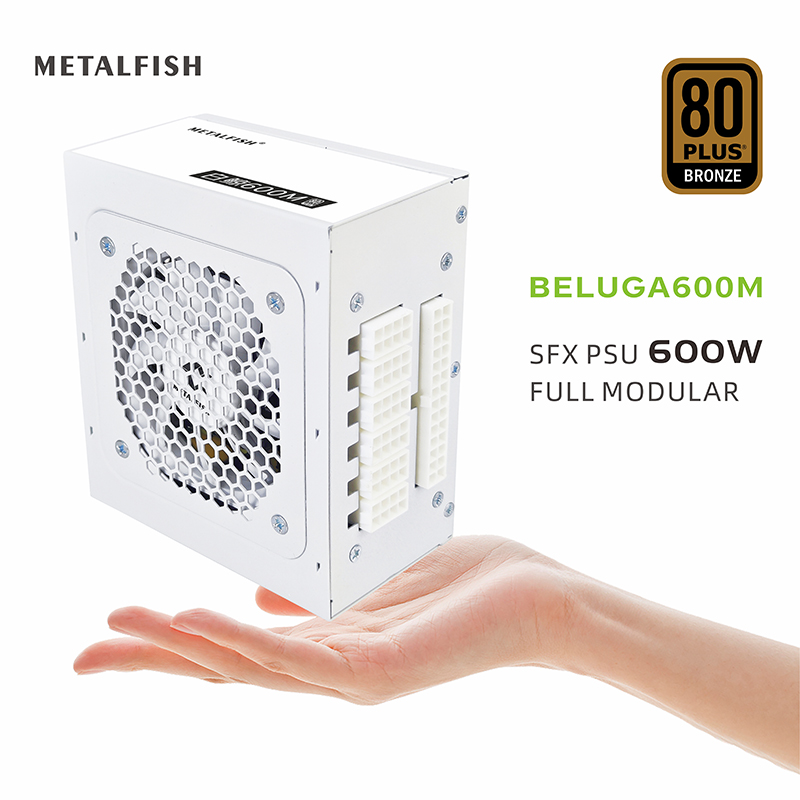 METALFISH SFX 80Plus bronce 500/600/750W fuente de alimentación blanca Modular completa para Mini chasis ITX caja de ordenador pequeña entrada de 100/220V