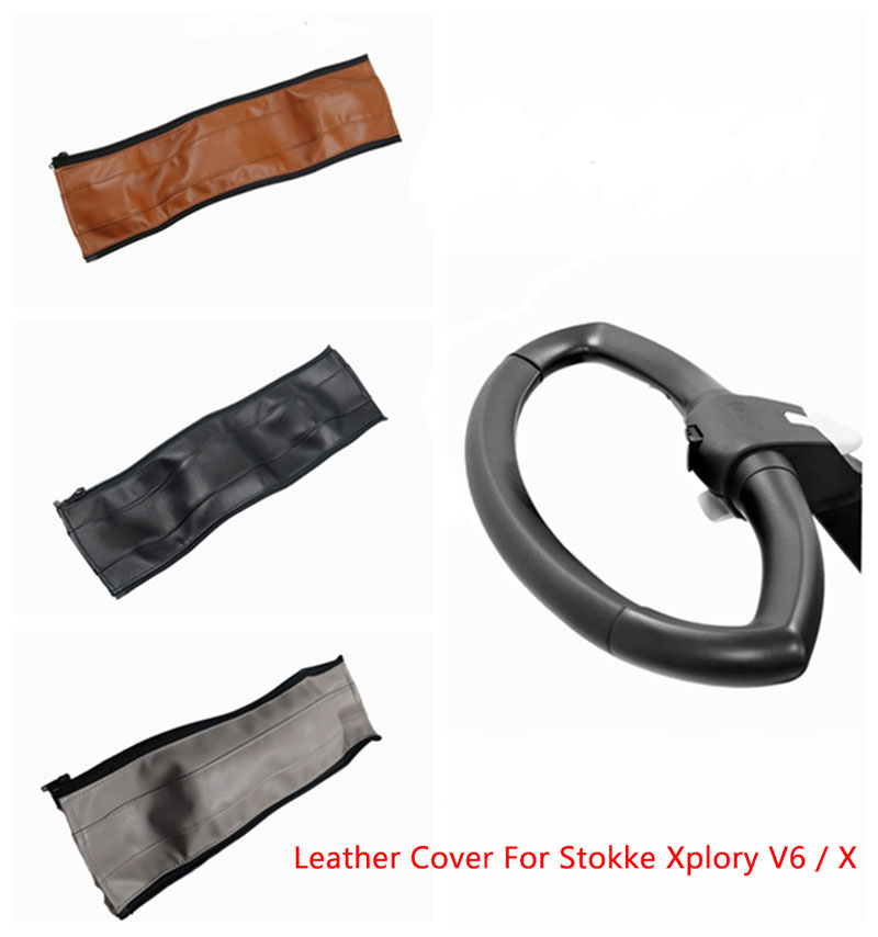 Capa de couro pu para carrinho de bebê stokke xplory v6/x, capa protetora para apoio de braço, acessórios para carrinho de bebê