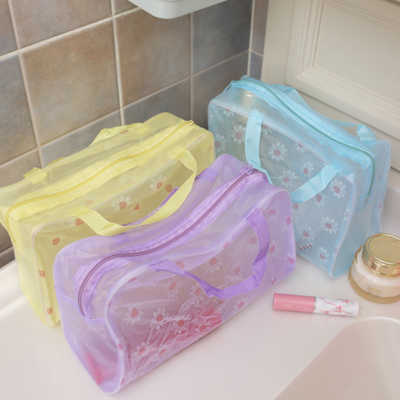 กระเป๋าแต่งหน้าใส tas kosmetik โปร่งใส PVC 1ชิ้นสำหรับผู้หญิงเด็กผู้หญิงกันน้ำได้มีซิปกระเป๋าถือกระเป๋าใส่เครื่องอาบน้ำสำหรับเดินทาง