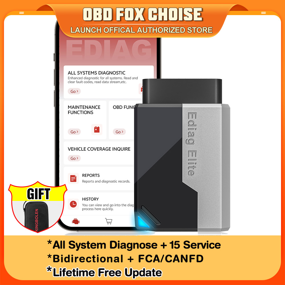 KINGBOLEN EDIAG ELITE Actualización gratuita de por vida Todos los sistemas Herramienta de diagnóstico de vehículos Bidireccional Escáner OBD2 15 servicios Probador activo