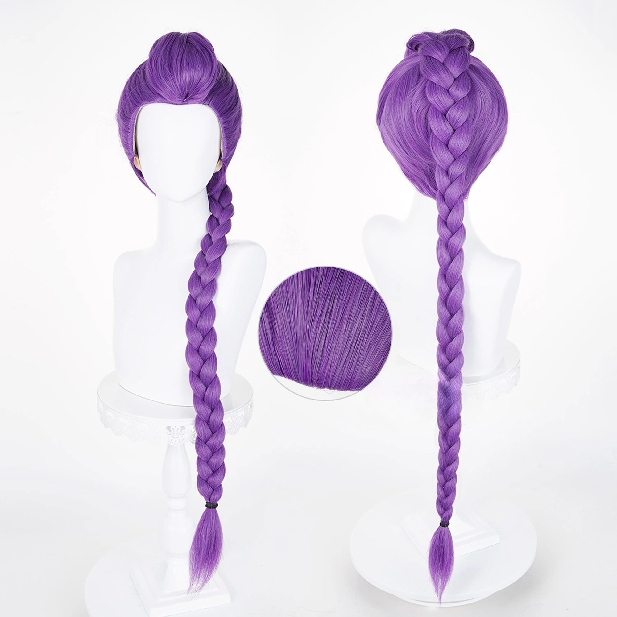 Pelucas Largas Trenzadas de Color Morado para Mujeres/Niñas, Pelucas Largas Trenzadas para Disfraces, Peluca para Cosplay, Disfraz para Fiesta de Halloween, Anime