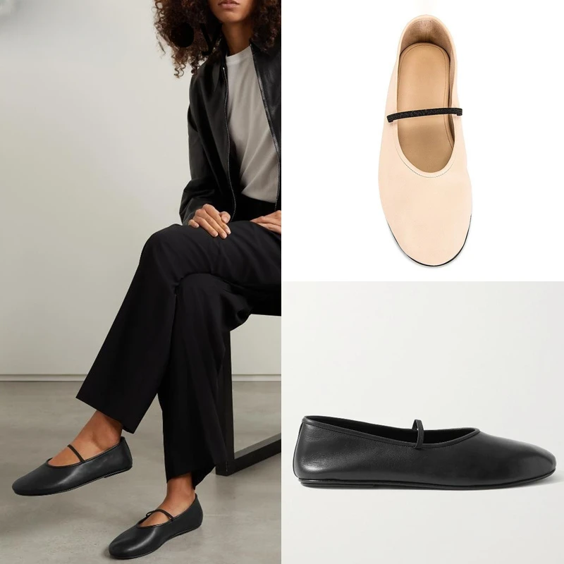 นักออกแบบผู้หญิงรองเท้าแฟชั่นตื้น SLIP ผู้หญิง Soft Sole รองเท้าบัลเล่ต์สุภาพสตรี Casual กลางแจ้ง Ballerina รองเท้า