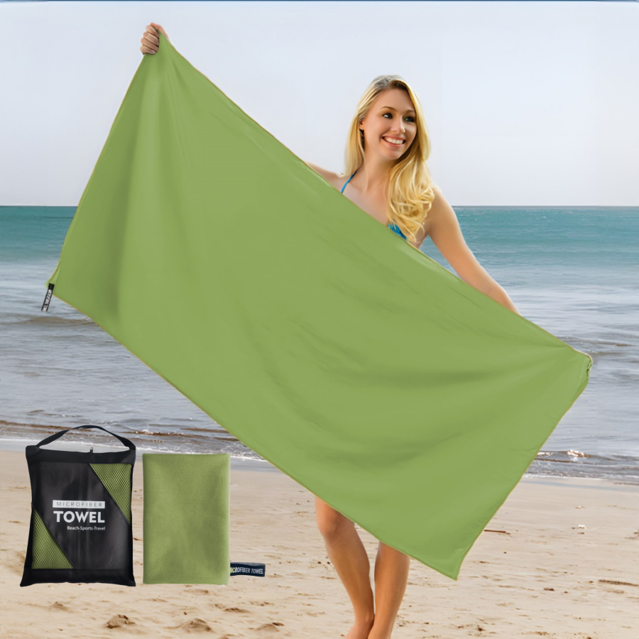 Toalla de playa de gran tamaño, toalla de secado rápido de microfibra gruesa sin arena de 31,5 x 71 pulgadas, toallas de playa suaves súper absorbentes para hombres y mujeres