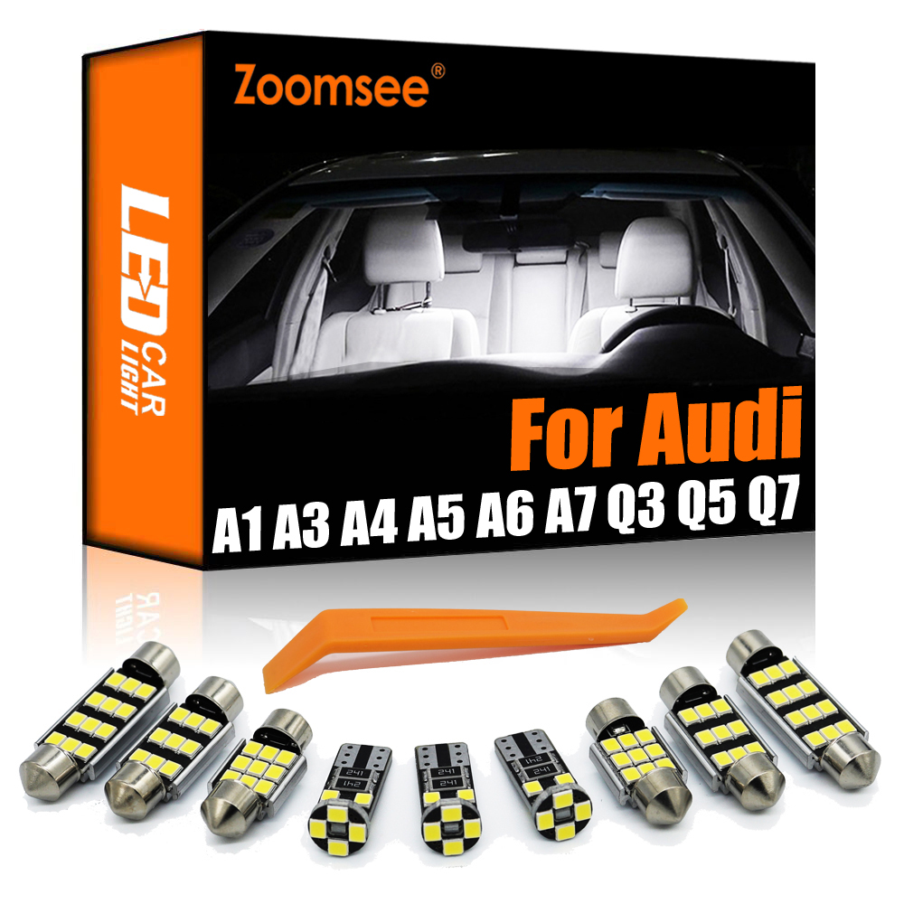 Zoomsee-Kit d'éclairage intérieur LED pour voiture, Canbus, Audi A1 8X A3 8L 8P 8V A4 B5 gods B7 B8 A5 8T horizon C5 C6 C7 A7 A8 D3 Q3 Q5 8R Q7 4L