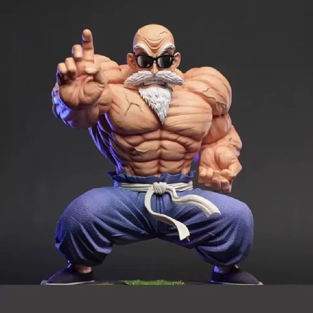 Anime nuevo Dragon Ball figura maestro Roshi figura de acción forma de fortalecimiento muscular juguetes regalos PVC modelo adorno coleccionable