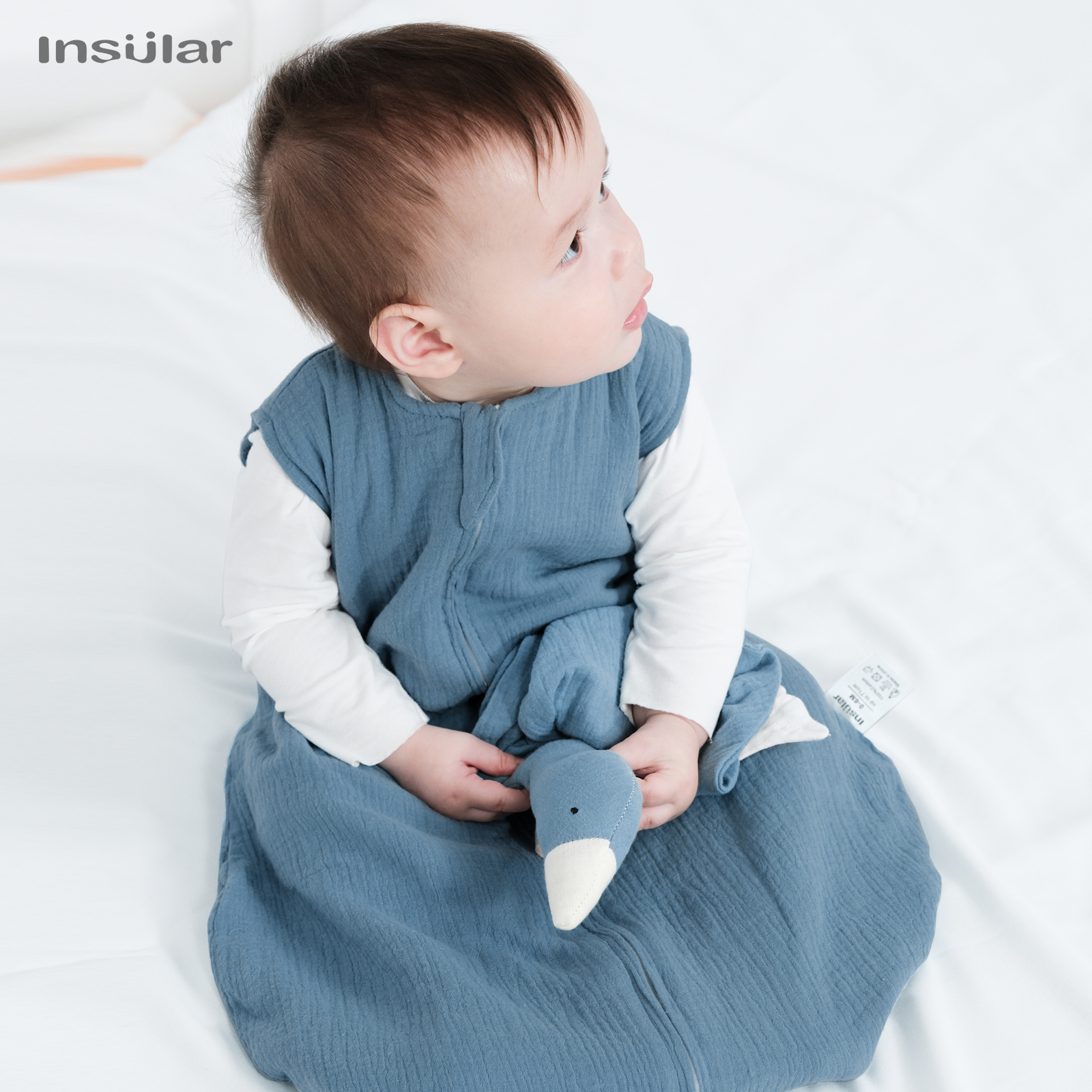 Baby-Schlafdecke für Neugeborene, ärmellos, Schlafsack, Sommer, dünn, Premium-Musselin-Baumwolle, weich, 2-Wege-Reißverschluss, einfache Windel, Cha
