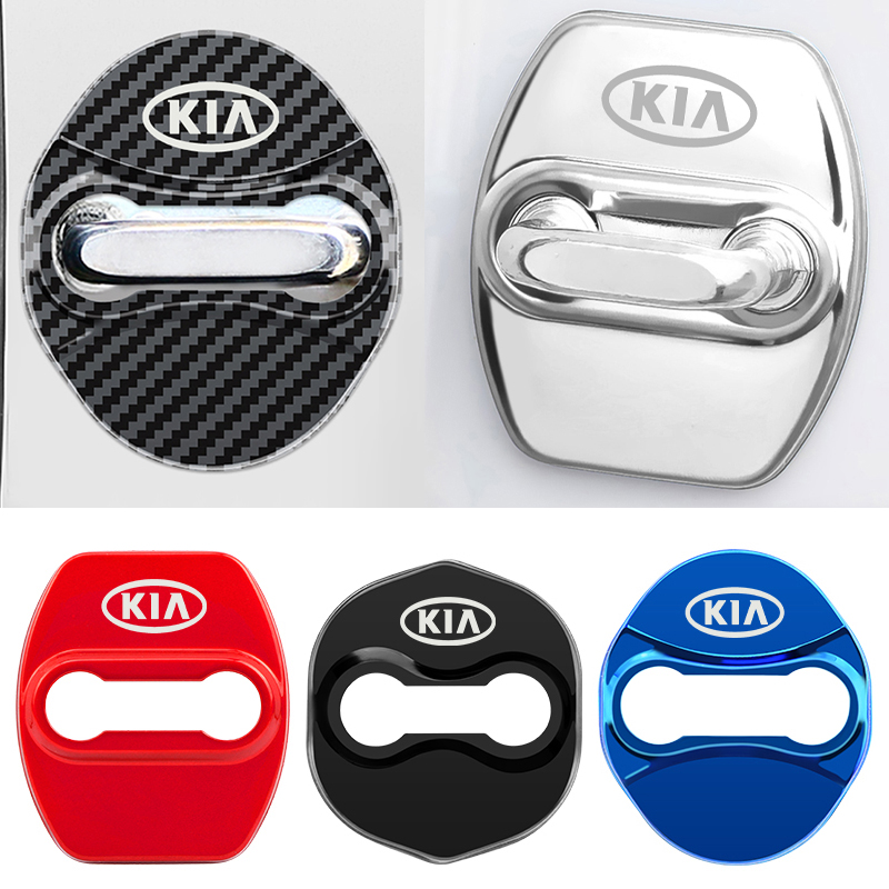 4 ชิ้น 3 สําหรับ Kia Rio Ceed Sportage Cerato Soul รถประตูล็อคสติกเกอร์โลหะสัญลักษณ์รูปลอกประตูอัตโนมัติจัดแต่งทรงผม