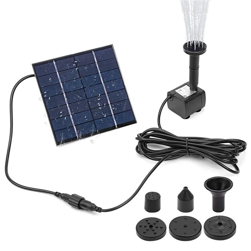 Mini bomba de Fuente Solar de 1,4 W, Kit de Panel de alimentación, bomba de agua para jardín, piscina, baño de aves interior y exterior