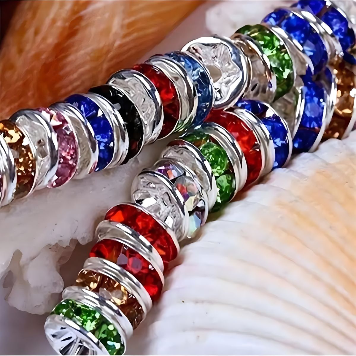 50 stuks 6/8mm Willekeurige Gemengde Kleur Rondelle Losse Kralen Ingelegd Steentjes Spacer Voor DlY Armband Ketting Sieraden accessoires