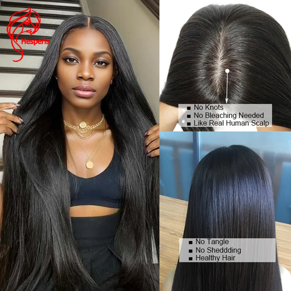 Hesperis Top 5.5x4.5 Scalp Cap HD Lace Front Wig  Straight Silk Base Lace Front Human Hair Wigs Pre Plucked Brazilian Remy Hair