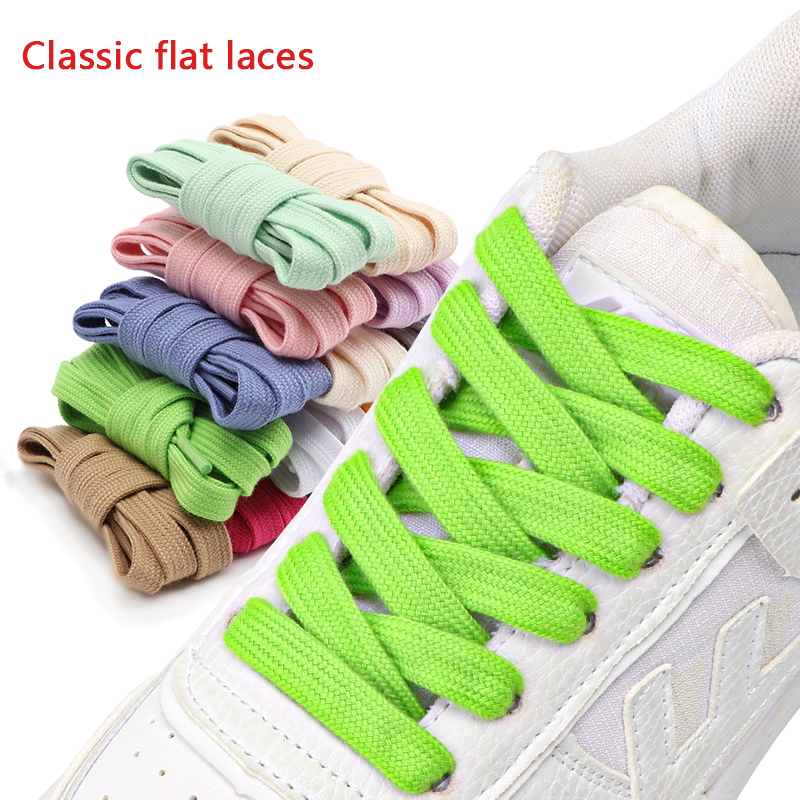 Lacci per scarpe piatti di larghezza 1 cm Lacci per scarpe in cotone di qualità Scarpe da ginnastica da tennis Lacci per scarpe 80/100/120/140/160CM 1 paio di lacci per accessori per scarpe