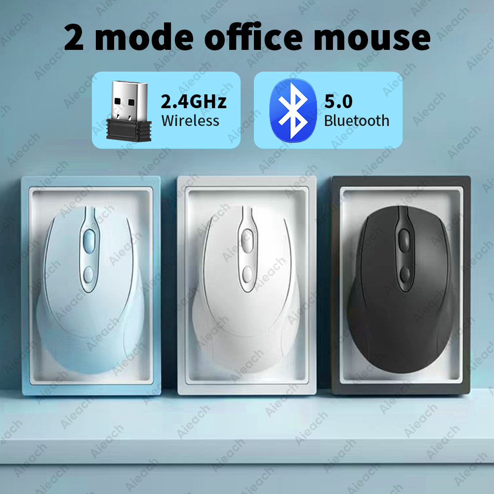 Ratón inalámbrico portátil con Bluetooth, compacto, ergonómico, 2,4G, USB, silencioso, 1600DPI, 500mAh, recargable para PC, tableta, portátil, MacBook