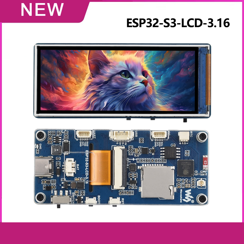 Waveshare ESP32-S3 3.16 pouces 320 × 820 carte de développement LCD 32 bits LX7 double cœur ESP32-S3-LCD-3.16