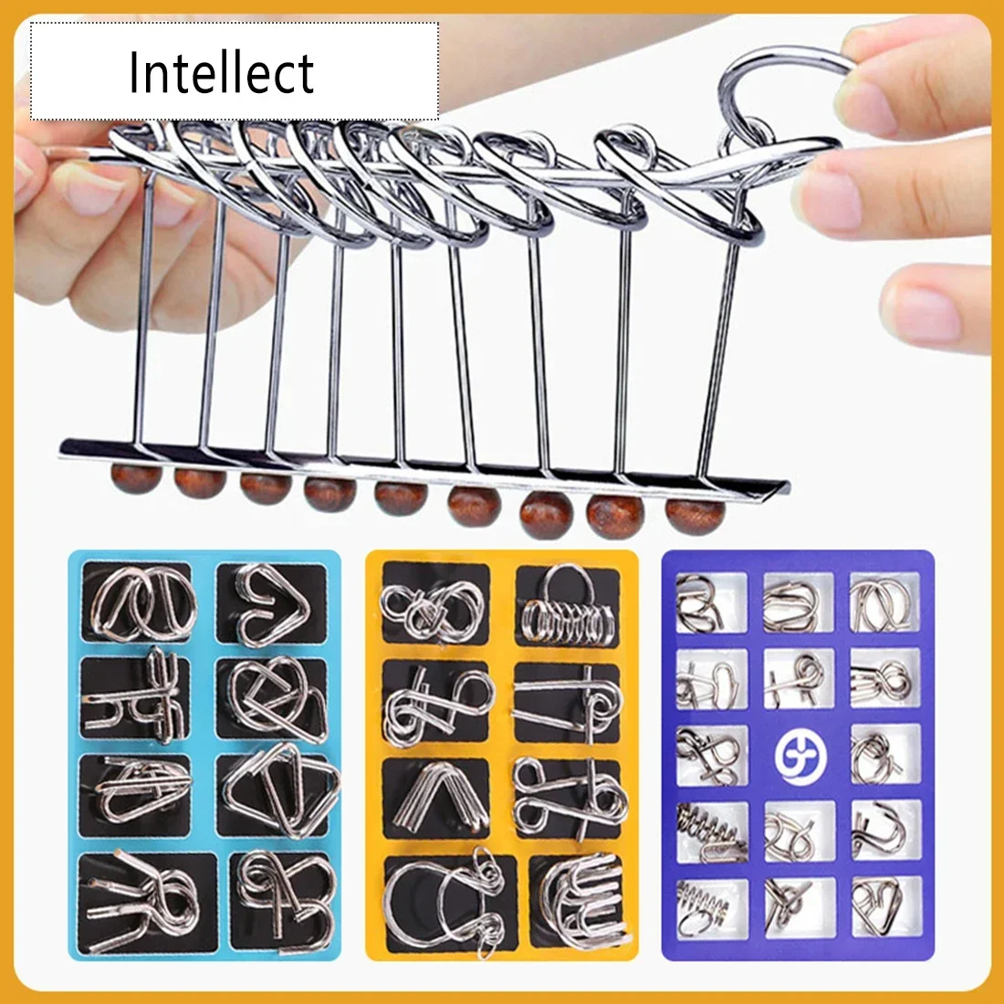 Rompicapo intelligente IQ Anello cinese Puzzle Puzzle Rompicapo intelligente in metallo Gioco di puzzle IQ in metallo per bambini adulti