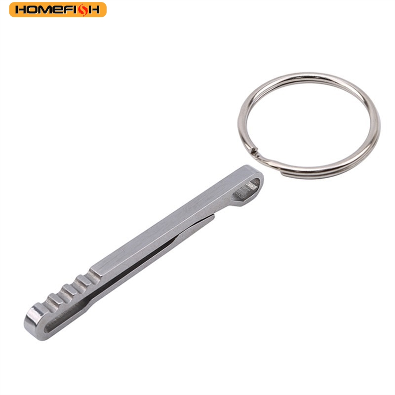 HOMEFISH Outdoor EDC Multifunctionele gereedschapstas Roestvrijstalen sleutelhanger Sleutelringgesp Karabijnhaak Geldclip Campingaccessoires