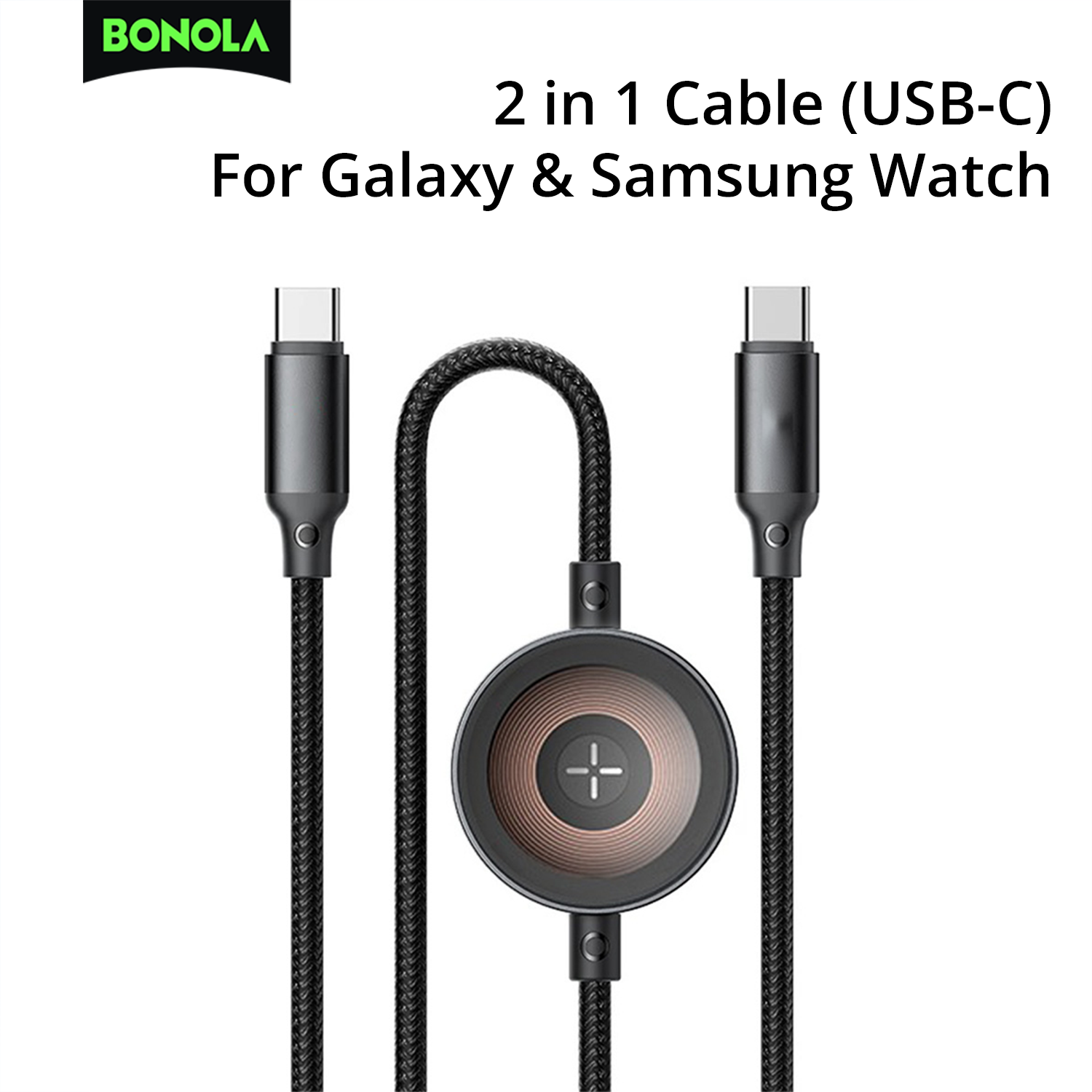 Bonola 60W Schnellladekabel für Samsung S26 Ultra S25/S24/S23 Magnetisches Uhrenladegerät 2-in-1 für Galaxy Watch Ultra 8/7/6/5
