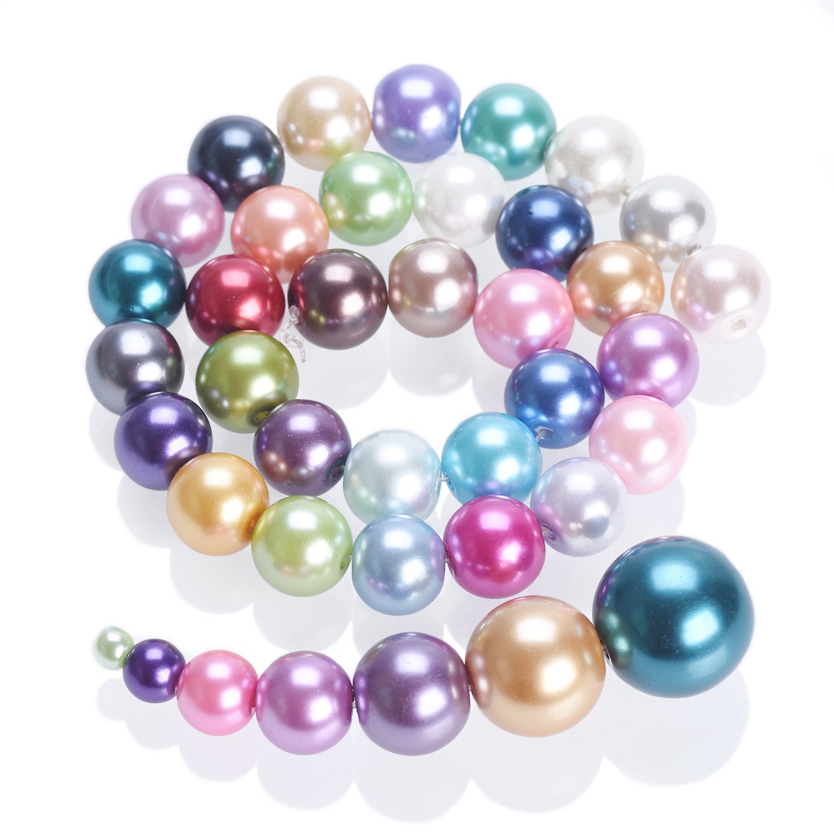 Bunte perlbeschichtete Glasrunde 4mm 6mm 8mm 10mm 12mm 14mm lose Distanzperlen Großhandel für Schmuckherstellung DIY Bastelzubehör