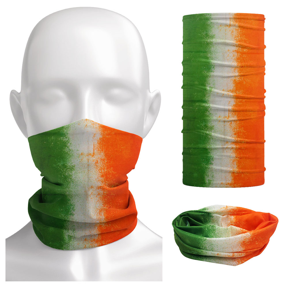 Irland Flagge gedruckt Gesichts maske Bandana Wandern Jagd Radfahren Laufrohr Schal Ski Sport Hals wärmer Gamasche Kopf bedeckung Schild
