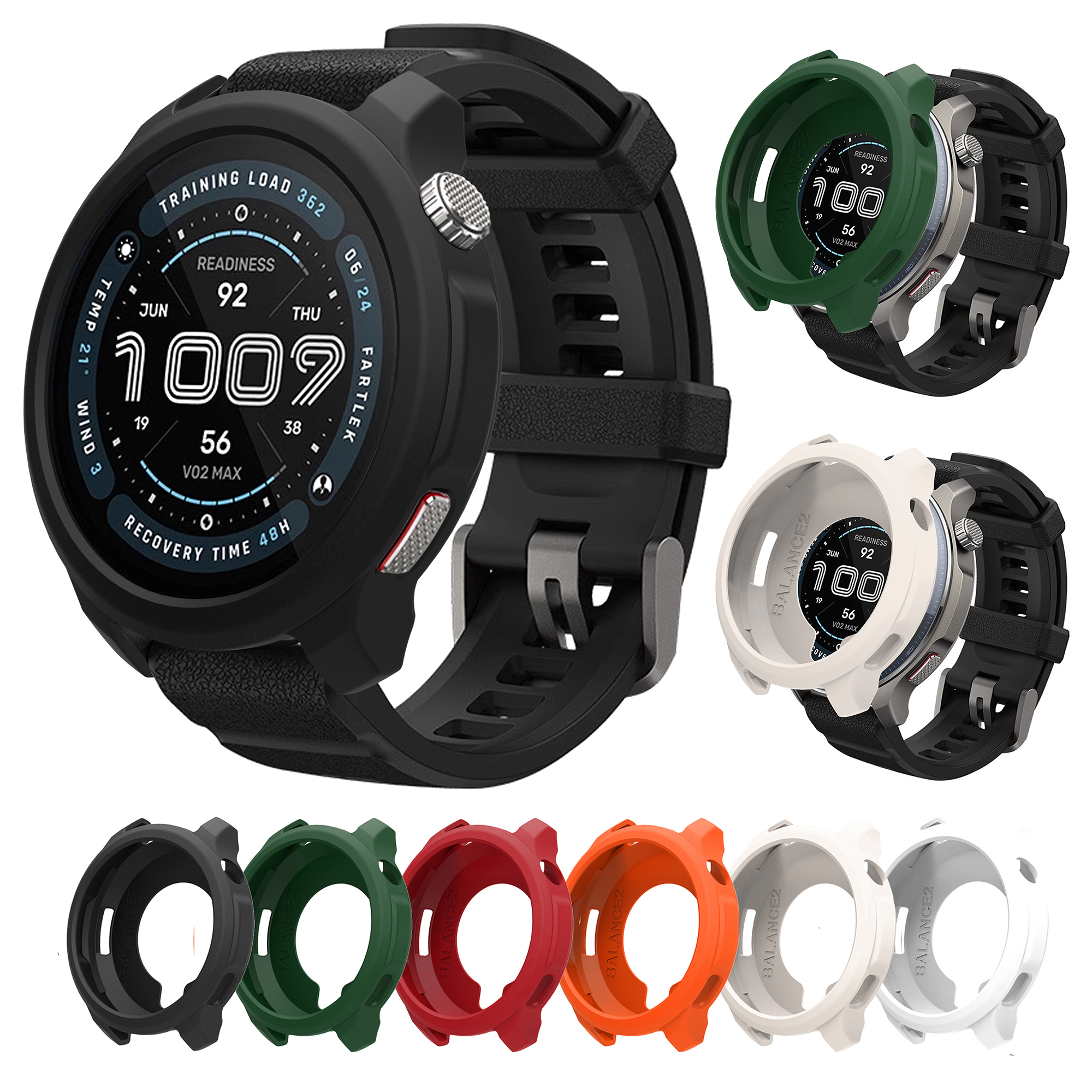 Silicone Protective Case For Huami Amazfit Balance 2 Soft Protector Shell Frame Bumper Cover Accessories