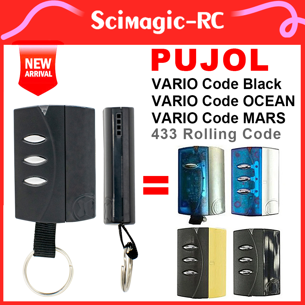 433,92mhz Rolling Code Mando a distancia de garaje 100% compatible PUJOL VARIO Code Negro OCEAN MARS 433mhz Abridor de puerta de puerta Comando
