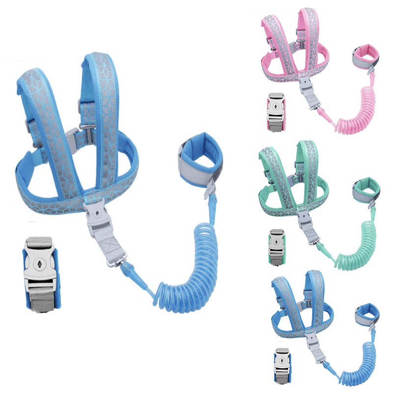 Arnês para crianças 2 em 1, evita perda, anti-perda, ligação de pulso para crianças de 1 a 7 anos, pulseiras para bebês, pulseira de amarração