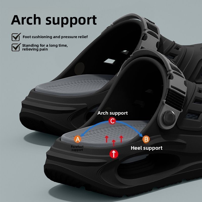 Sandal Rumah Anti-Slip dengan Penyangga Lengkung, Sol Lembut, Bernapas, Model Berongga untuk Musim Panas, Sol Tebal Tahan Aus, Anti Bau, Ukuran Lebih Besar