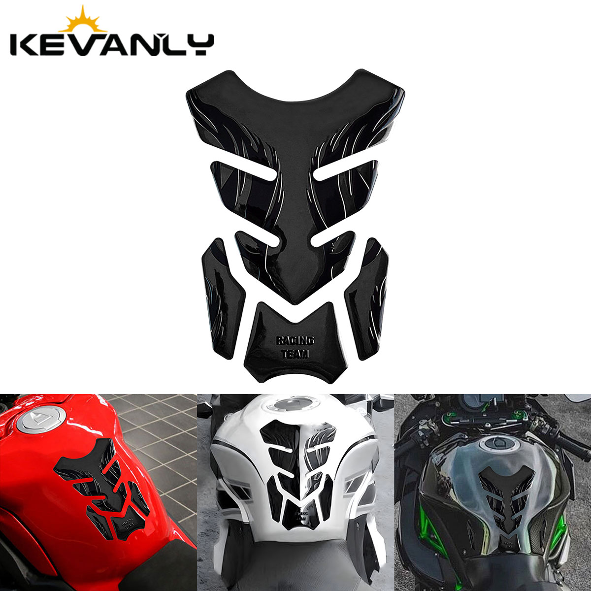 Naklejki z włókna Fishbone Samochodowa podkładka pod zbiornik motocykla Tankpad Protector do motocykla Uniwersalna osłona Fishbone Protector Cover Akcesoria