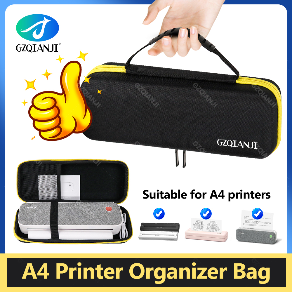 กระเป๋าสําหรับ Peripage A40 เครื่องพิมพ์ความร้อนแบบพกพา A4 ป้องกันกรณี Anti Falling กระเป๋าถือพร้อมซิปสําหรับม้วนกระดาษ Storage
