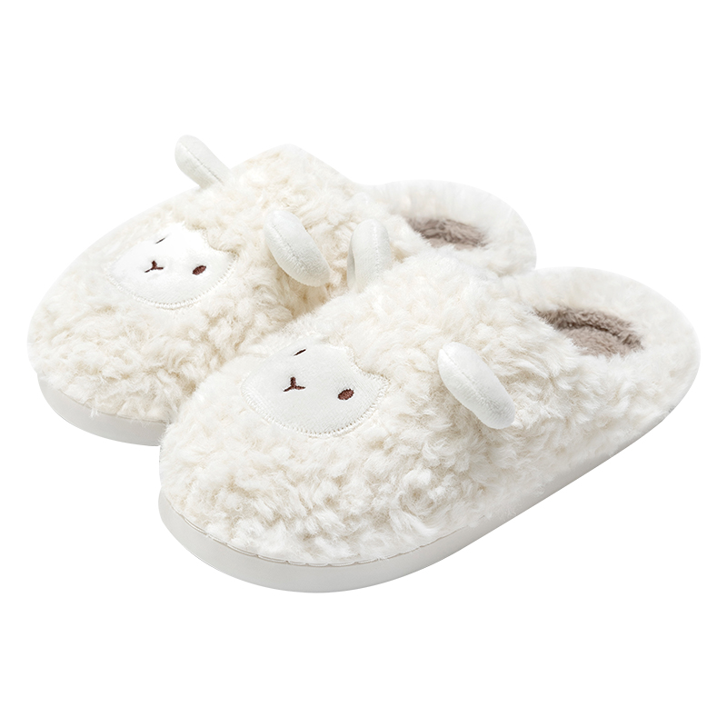 Pantuflas de Felpa de Algodón con Diseño de Oveja para Mujer y Hombre