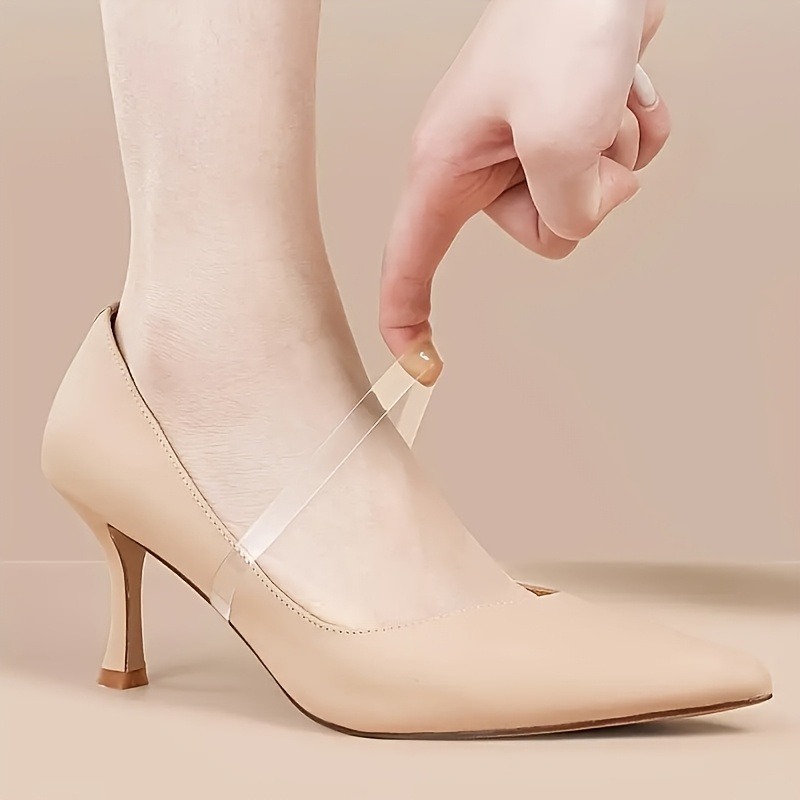Pengikat Tali Sepatu Transparan Tak Terlihat untuk Wanita, Tali Anti-Selip untuk Mencegah Tumit Tergelincir, Tali Sepatu Tanpa Ikat yang Aman untuk Sepatu Hak