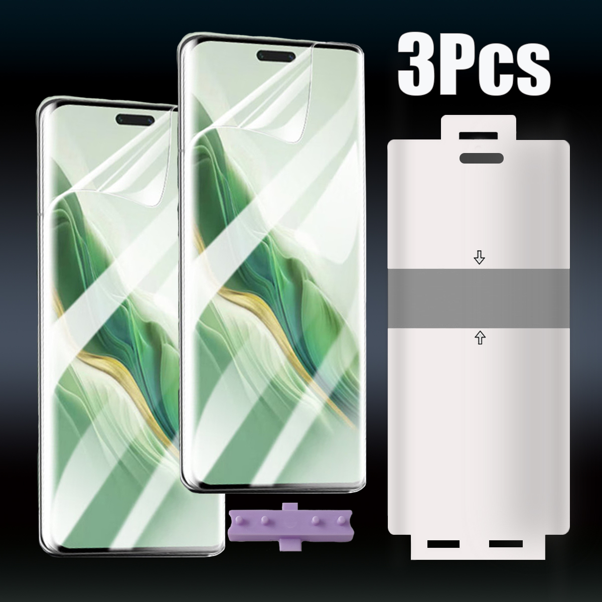3 Stuks Front Hydrogel Beschermfolie Voor Honor Magic 7 6 Pro Lite Magic7 Lite Tpu Volledige Cover Screen Protector gel Film Met Gereedschap