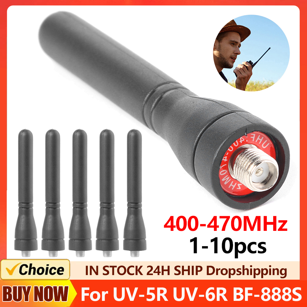 Baofeng-antena suave de 1-10 piezas, accesorio pequeño de 400-470MHz, SMA-F, para el hogar, UV-5R, UV-6R, Radio