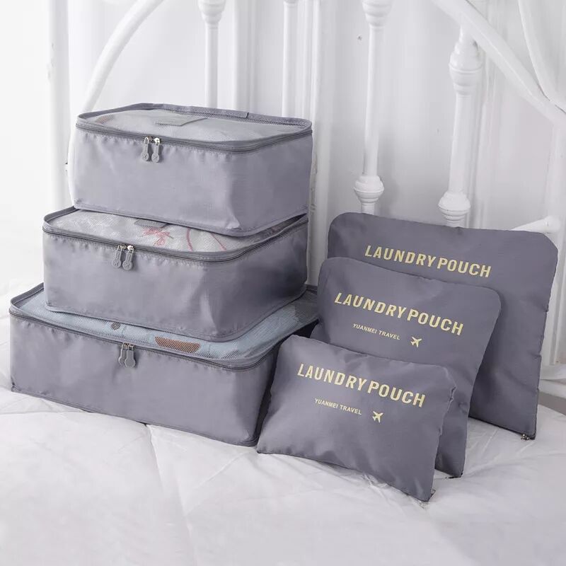 Bộ 6 Túi Đựng Đồ Du Lịch Bộ Quần Áo Gọn Gàng Nhà Tổ Chức Tủ Quần Áo Vali Túi Unisex Đa Năng Đóng Gói Khối Lập Phương Túi Du Lịch