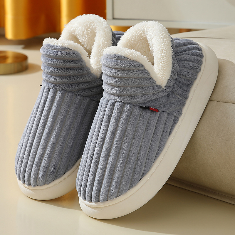 Comwarm, zapatillas peludas de invierno para hombre, zapatos de casa de felpa para interiores para hombre, botas de algodón de piel antideslizantes para exteriores, zapatos de piel cálidos y esponjosos de suela suave