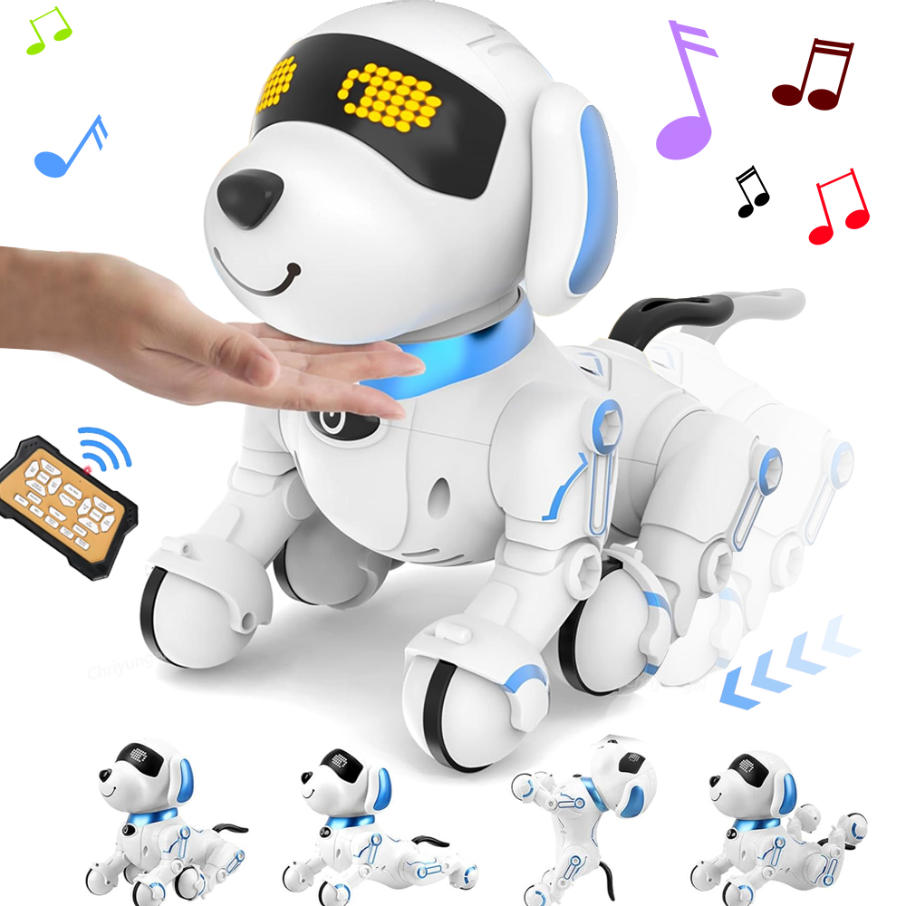 RC-Roboter-Hund, elektronisches Stunt-Haustier, interaktiv, Touch, programmierbar, intelligentes Gehen, Tanzen, Kindergeburtstagsgeschenk für Kinder, Jungen und Mädchen