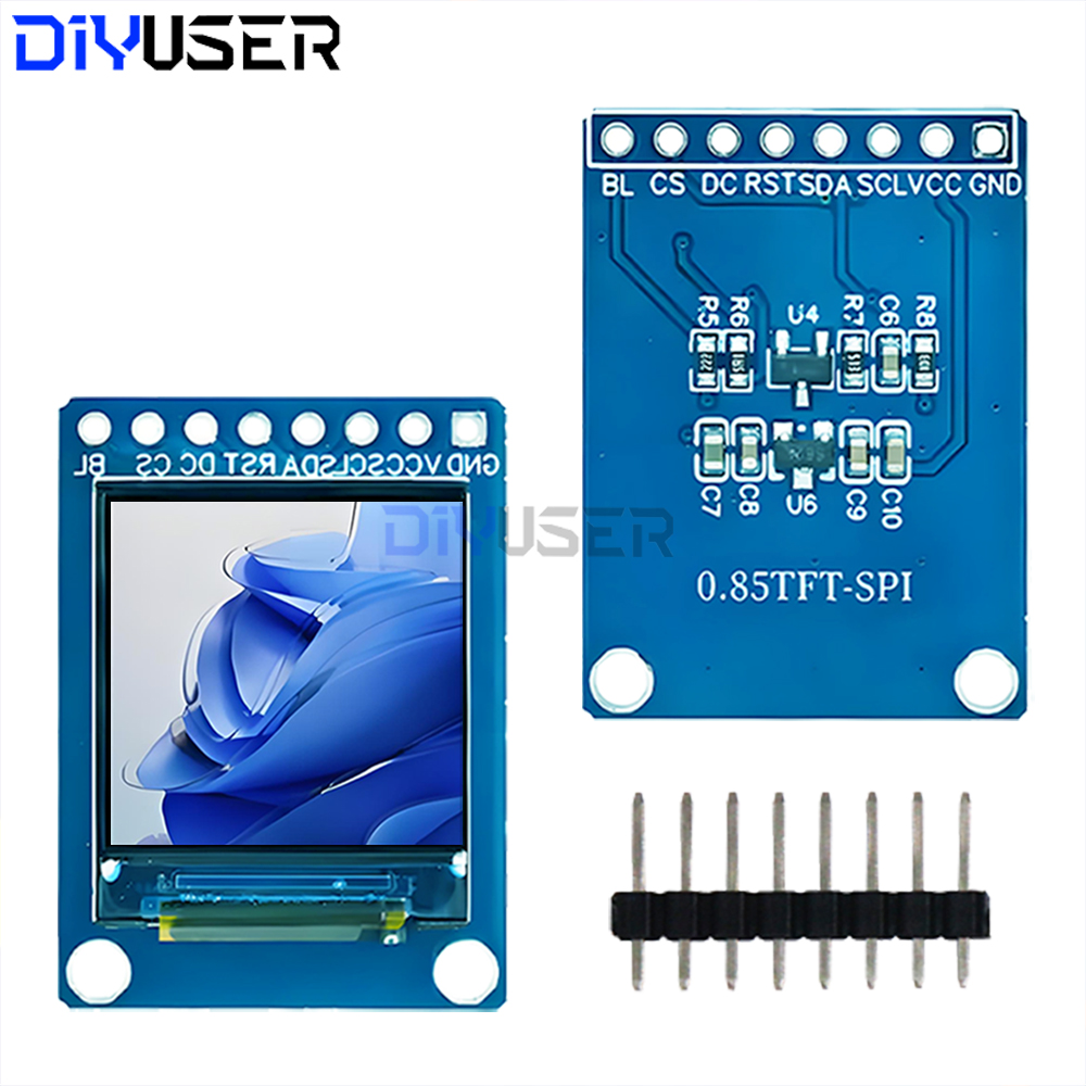 Módulo de Display LCD IPS de 0,85 Polegadas 128x128 com Controlador SPI GC9107, Tela TFT para Projetos DIY com ESP32 Raspberry Pi