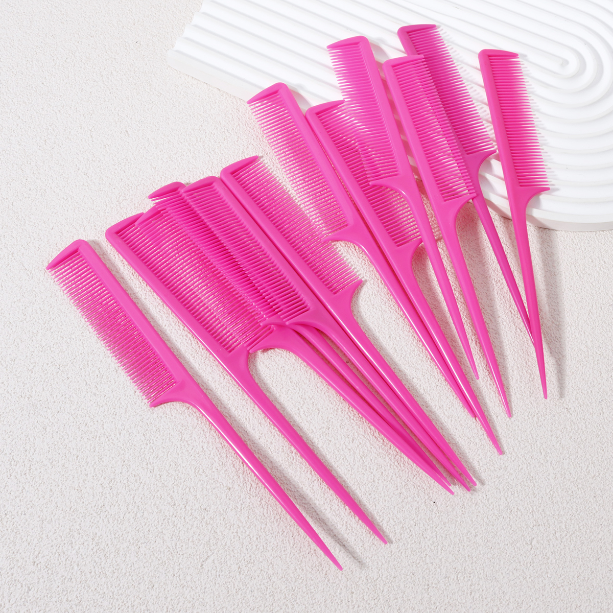12-teiliges Maus-Schwanzkamm-Set, Haarfärbekamm, spitzer Schwanzkamm, geeignet für Friseursalons und den Heimgebrauch, speziell für Echthaarperücken
