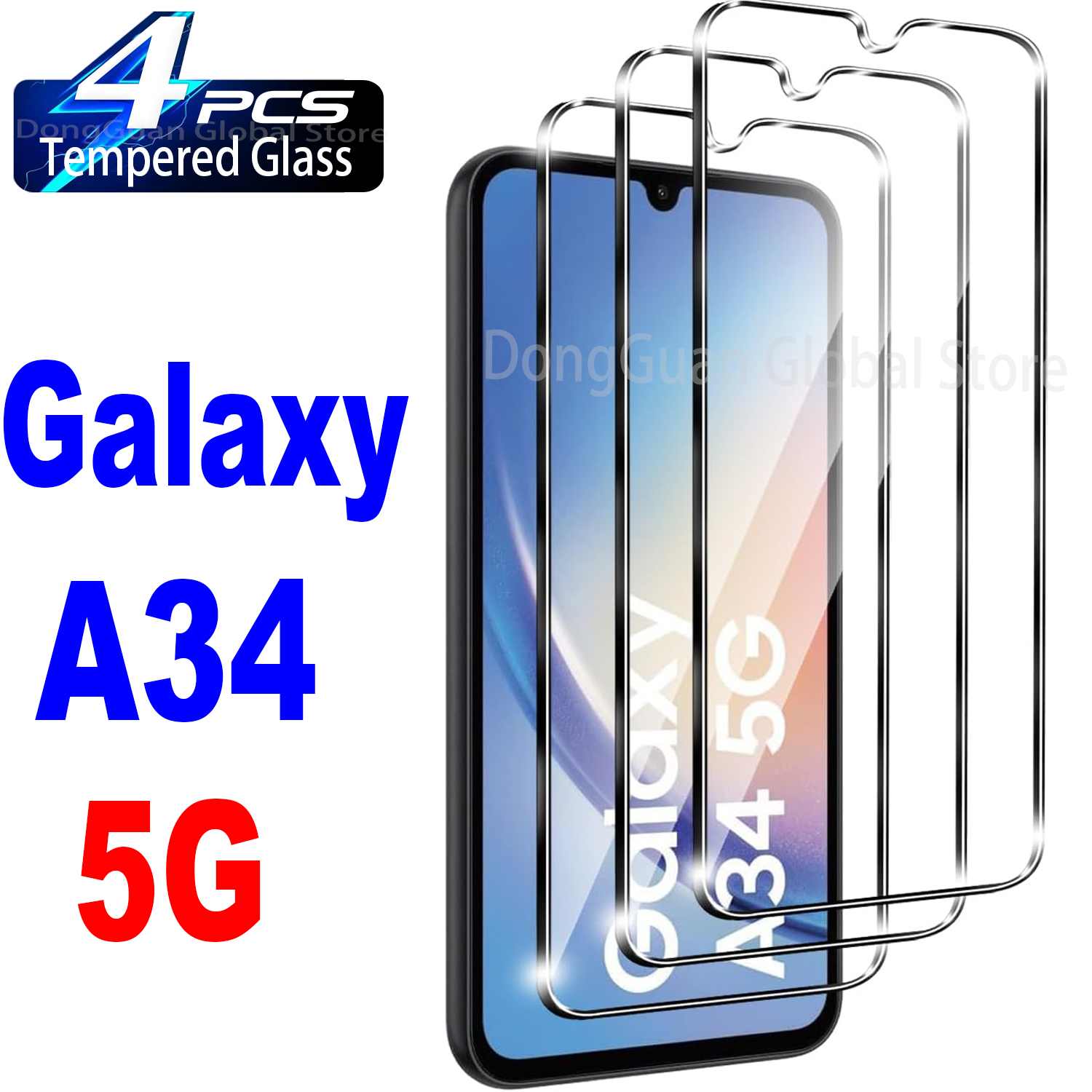 สําหรับ Samsung Galaxy A34 5G กระจกนิรภัยป้องกันหน้าจอฟิล์มแก้ว