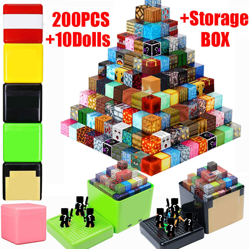 ตัวต่อแม่เหล็ก 200 ชิ้น พร้อมกล่องเก็บ ชุดแม่เหล็ก ตัวต่อ STEM ของเล่นเสริมพัฒนาการ DIY สำหรับเด็ก ของขวัญวันเกิด