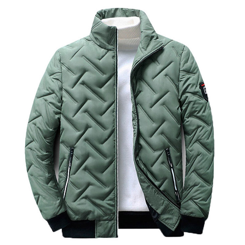 Jaqueta masculina casacos outono inverno casual sólido leve parkas manga longa zíper acolchoado parka conforto quente jaquetas masculinas