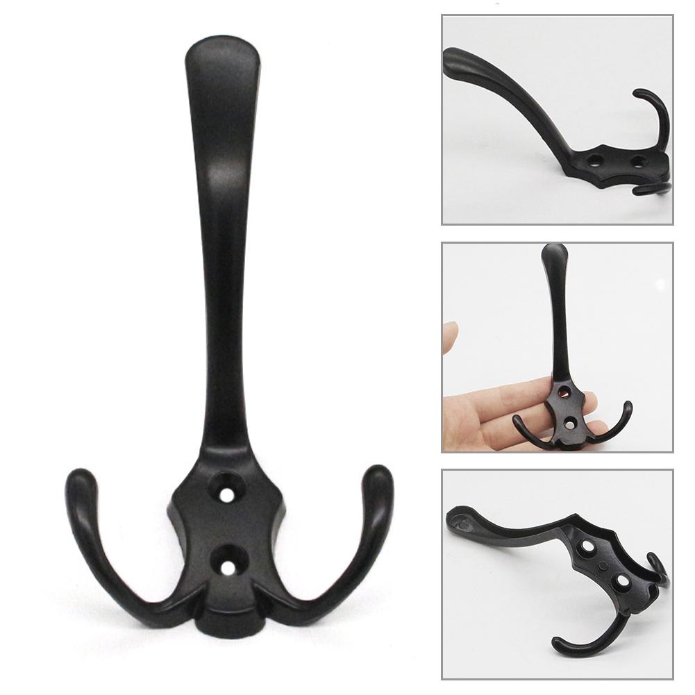 Perchero moderno con 3 ganchos, perchero montado en la pared para bata, perchero para sombrero, colgador de pared cromado dorado para ropa de dormitorio, muebles de entrada