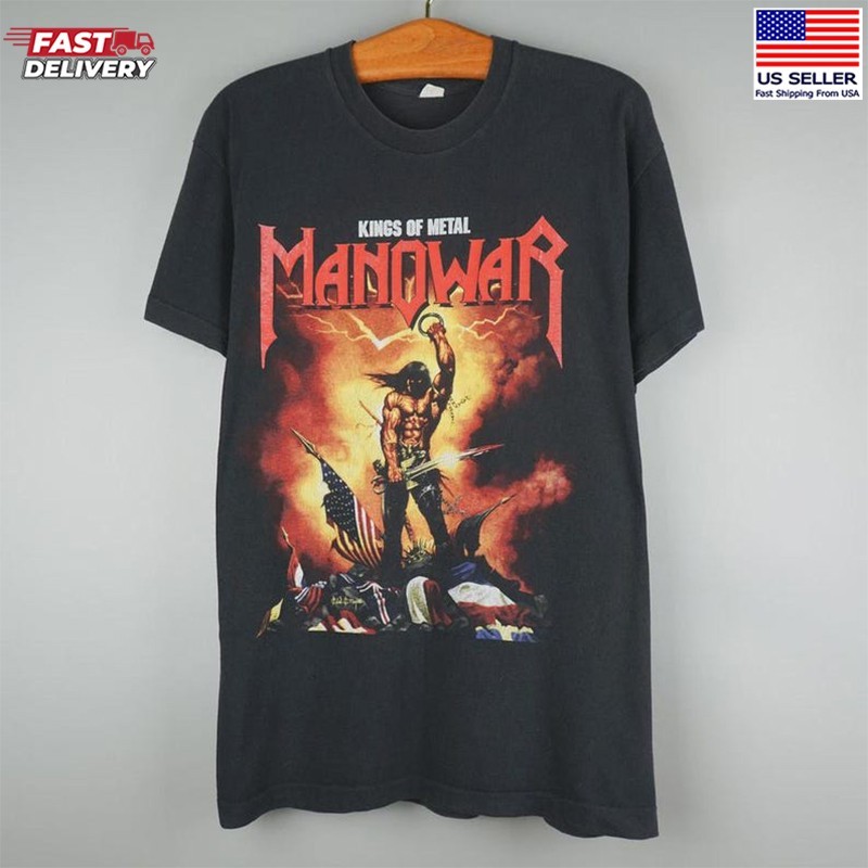 Kaos Vintage Graphic Manowar Agony and Ecstasy Tour 94/95 Dua Sisi