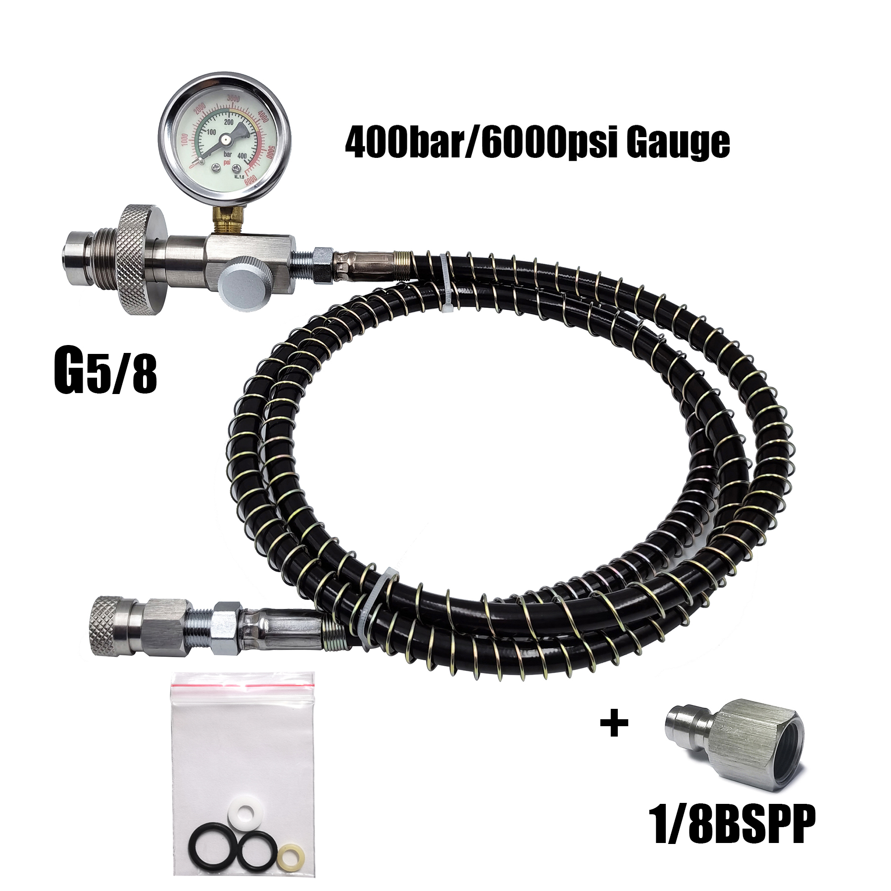 Estação de enchimento hp adaptador de carregamento conector din tanque grande para garrafas pequenas hpa mergulho com mangueira 6000psi/400bar calibre