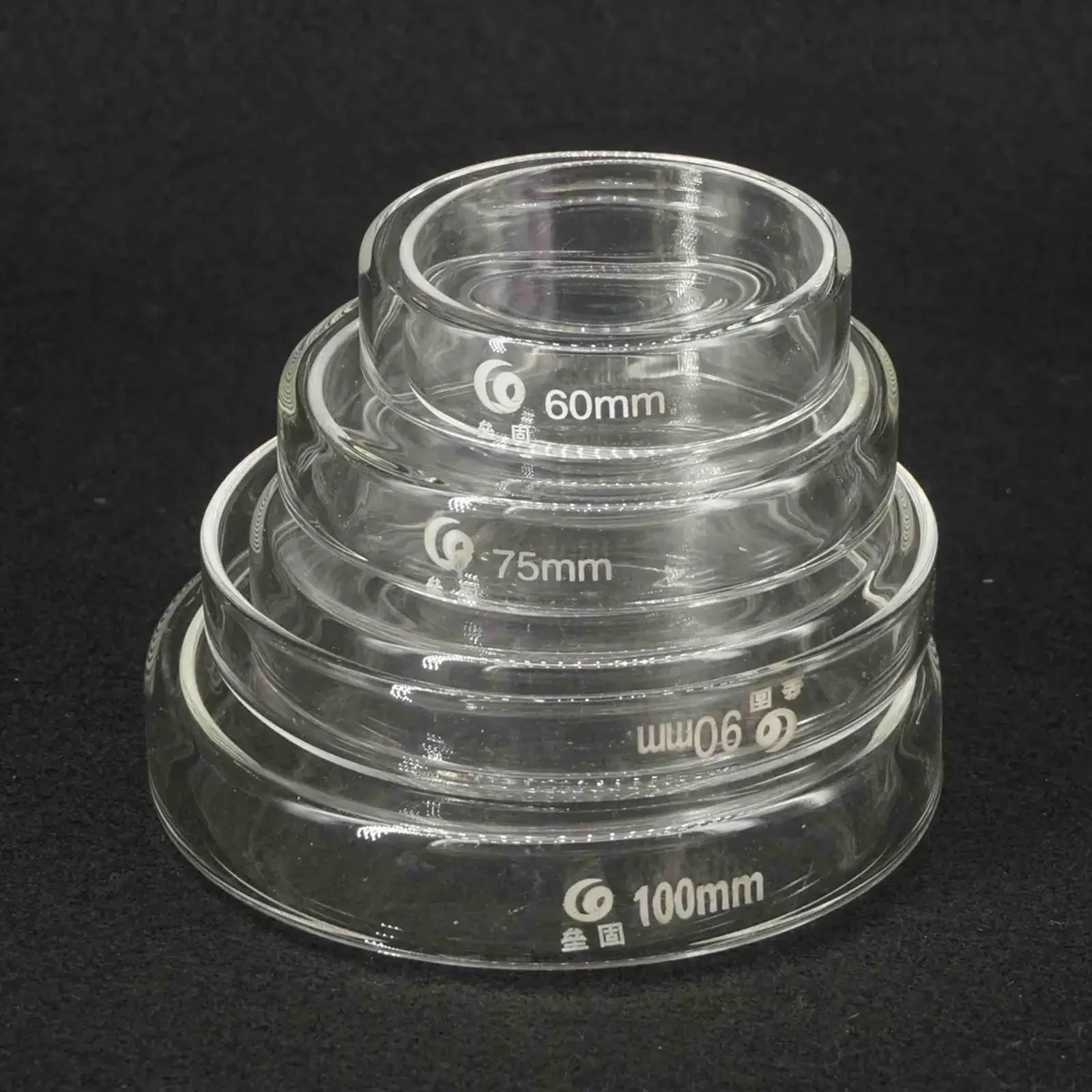 60/75/90/100/120/150/180/200mm Met Deksels Lab Bacteriële Gist borosilicaatglas Petriekultuur Schotel