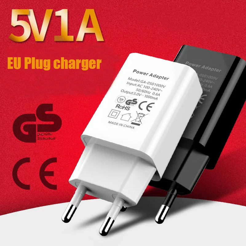 Зарядное устройство для мобильных телефонов 5В 1А, мини-USB, сетевой адаптер с вилкой стандарта ЕС, дорожный зарядный адаптер для iPhone 13, Android, Xiaomi Mi11, Huawei Mate30