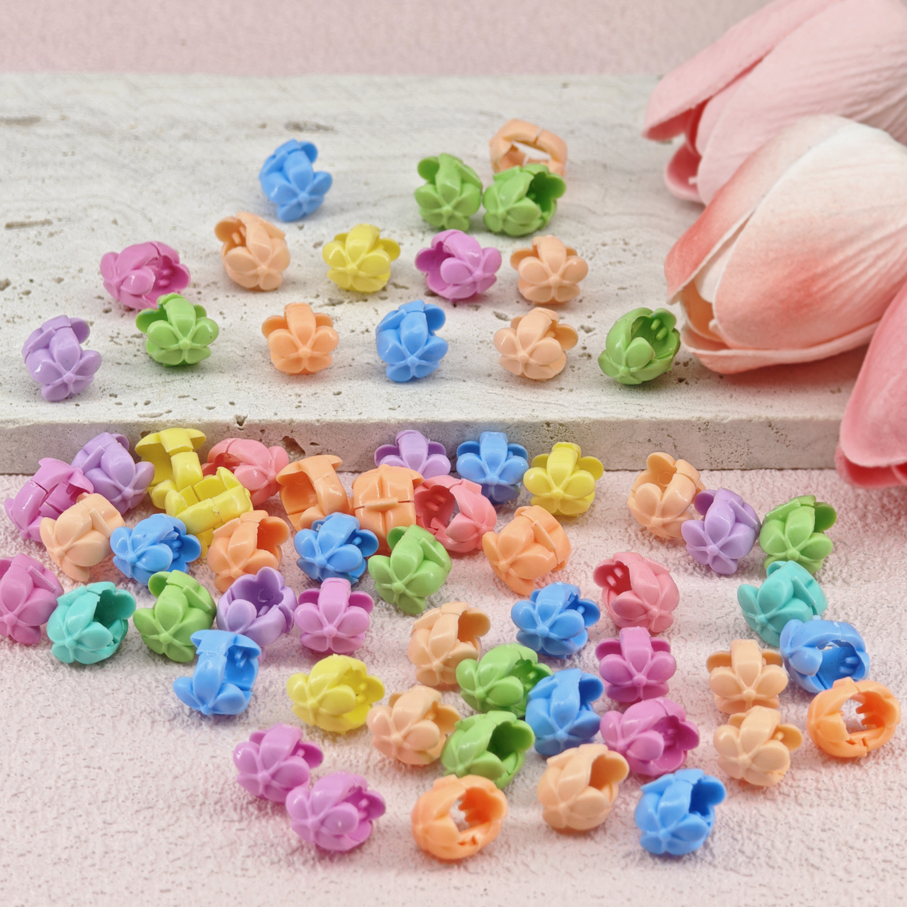 60pcs Hair Braids Beads Headwear Cute Candy Colors Plastic summer  Hair Claw Clips  Hair Accessories Loc Hair Jewelry for Braids hair accessories