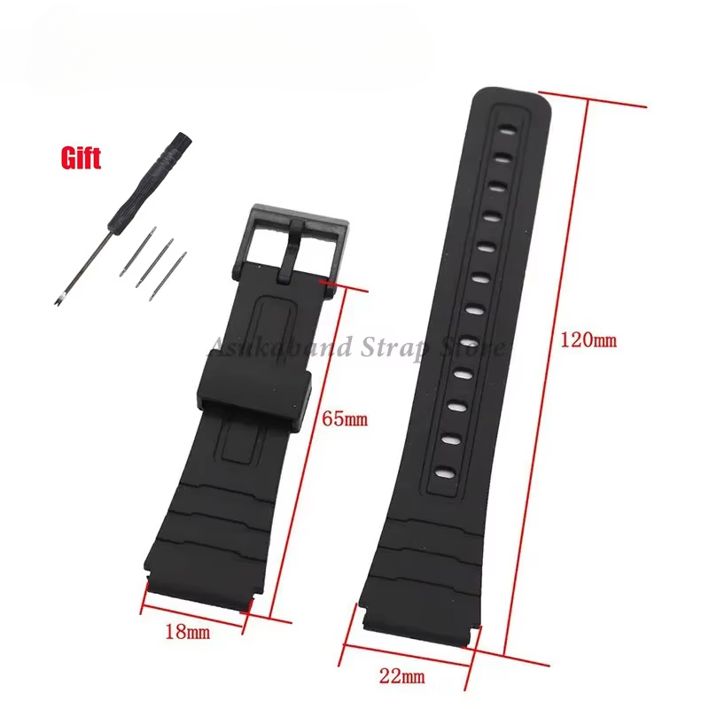 Bracelet en caoutchouc de Silicone pour Casio W800H A158/168 AE1200/1300 F91W F84, 12/14/16/18/20/22mm, accessoires pour hommes et femmes