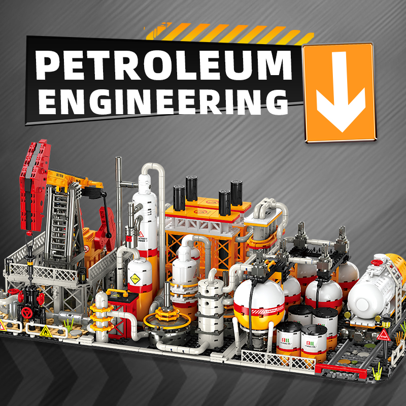 Neues City Petroleum Engineering Baustein-Modell: Bausatz für eine Baggerfabrik – MOC-Bausteine-Sets, Geburtstagsgeschenke, Montagespielzeug für Erwachsene