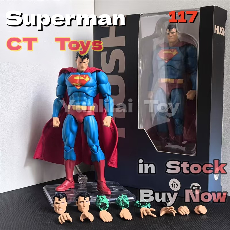 CT Factory Super-man Articulated Action Figure 16Cm Mafex 117 Hush DC Justice League Collectible Model For Collection Fans Gifts