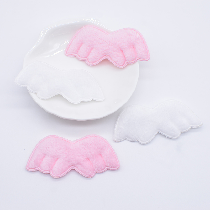 Dupla Face Acolchoado Peludo Anjo Asa Applique, Roupas, Chapéu, Headwear, Brinquedos, Acessórios De Decoração, Patches De Costura, DIY, 6x2.8cm, 10Pcs